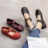 Zapatos de cuero de suela blanda antideslizante para primavera-verano para mujeres de mediana edad y mayores