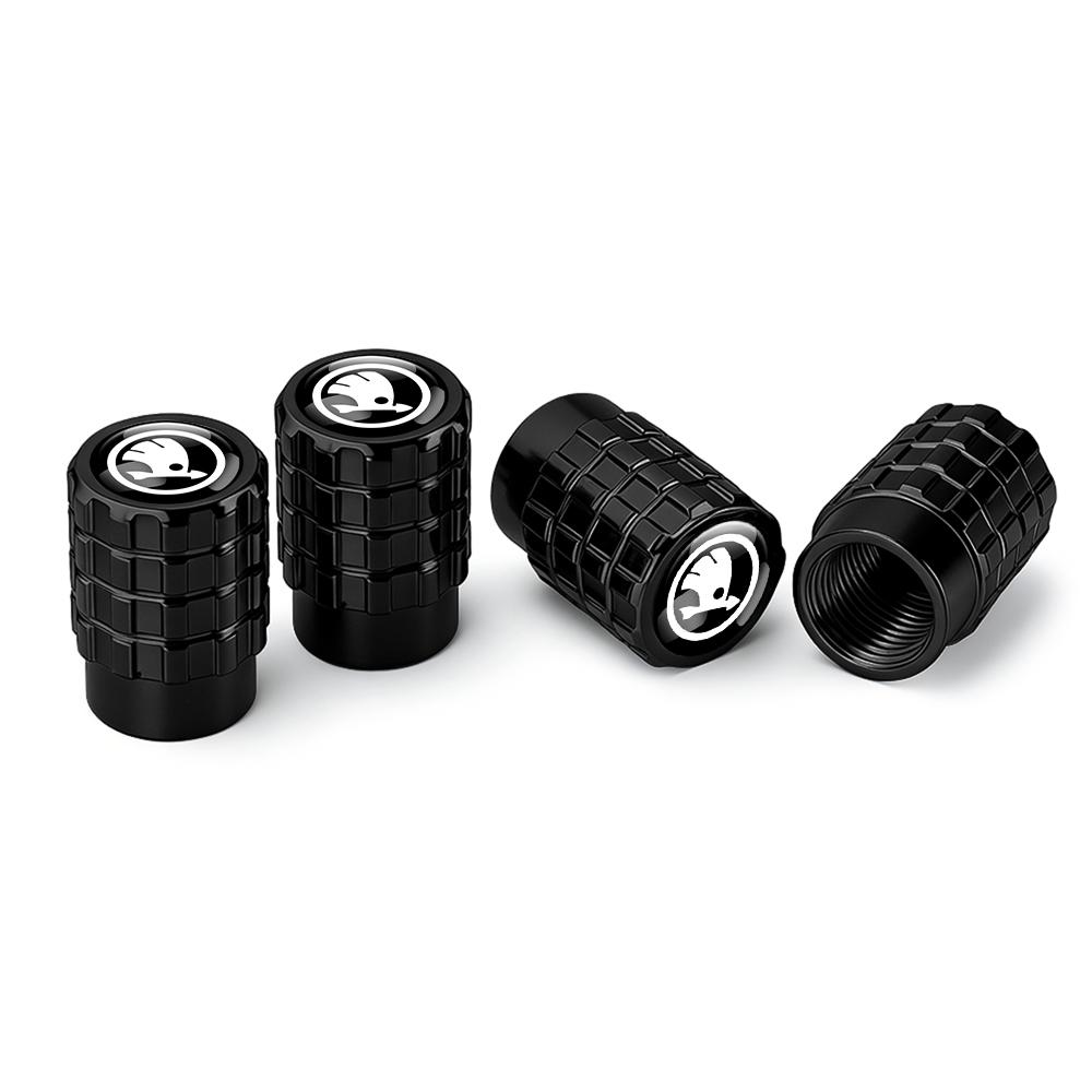 New Car Tire Valve Caps Tyre Rim Stem Covers Decorative For Skoda Rapid Fabia Octavia Yeti Superb S Scala VII Kodiaq Karop Kamiq