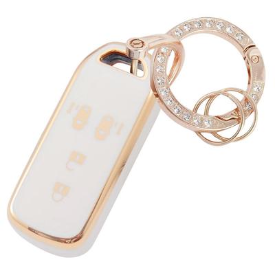 YANMW Key Case, Key Cover, Smart Key Case, Cute, Keychain, Fashionable, Gold White
