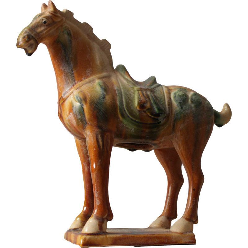 Tang Tri-color Glaze Ceramic Horse Statue, Large Antique Six Steeds Art Craft for Home Decor, Classic Chinese Artwork Collection