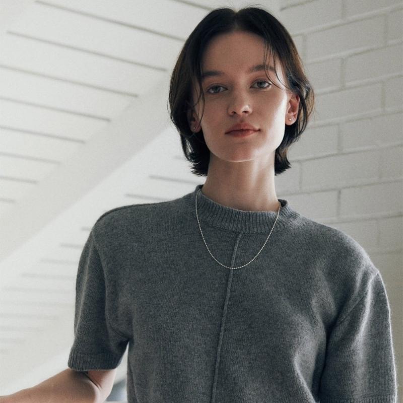 Verte 925 Silver Mini Rizi Necklace  Long Ver. 