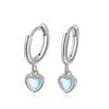 Sweet Fresh Heart Shaped Moonstone Earrings Simple Versatile Aurora Love Ear Clips For Women Fashion Jewelry