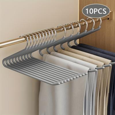 10pcs Stainless Steel Goose Z-Shaped Pants Hanger - Space-Saving Multi-Functional Hangers for Trousers, Sweater, Jacket Display - Metal Clothing Rack