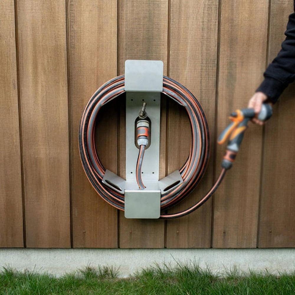 Robuster Gartenschlauchhalter Rostfreier Wasserschlauch-Organizer Wandmontierter Schlauchhalter Garage