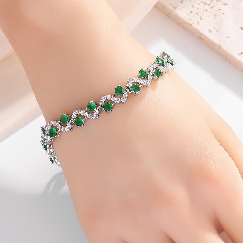 Eco-friendly Colorful Gemstone Howlite Women's Luxury Alloy Bracelet