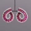 Luxury Silver Color Inlaid Pink Cubic Zirconia Dangle Earrings for Women Delicate Engagement Wedding Earrings Jewelry