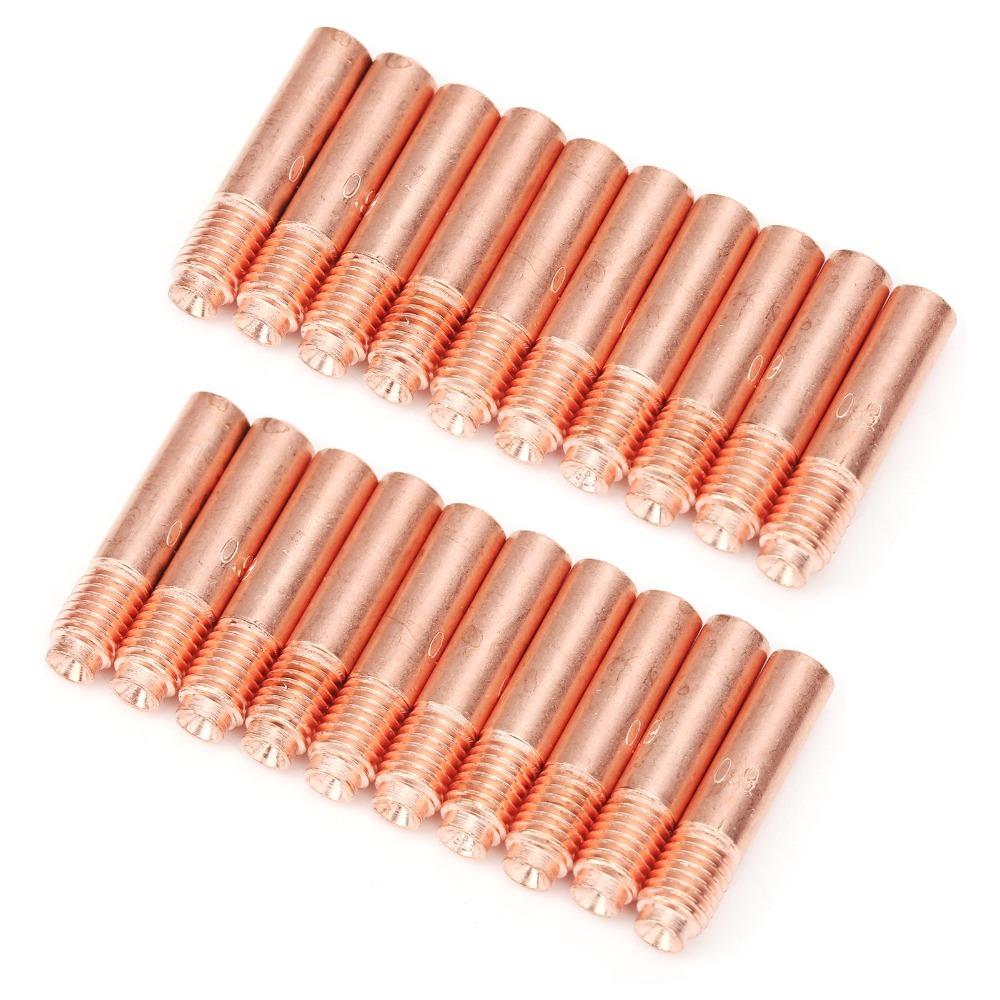 20Pcs Stable Performance MIG Welding Contact Tips Copper Copper Welding Nozzles For Welding Machine