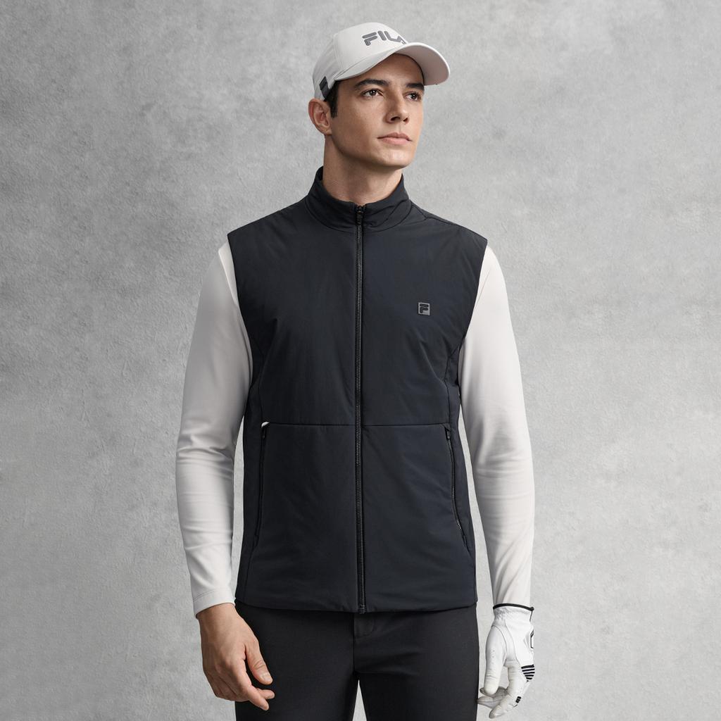 FILA Golf Series Fashion Casual Sports Versatile Simple Design Comfortable Cotton Vest Men vest Deep-Black A11M615912FBK