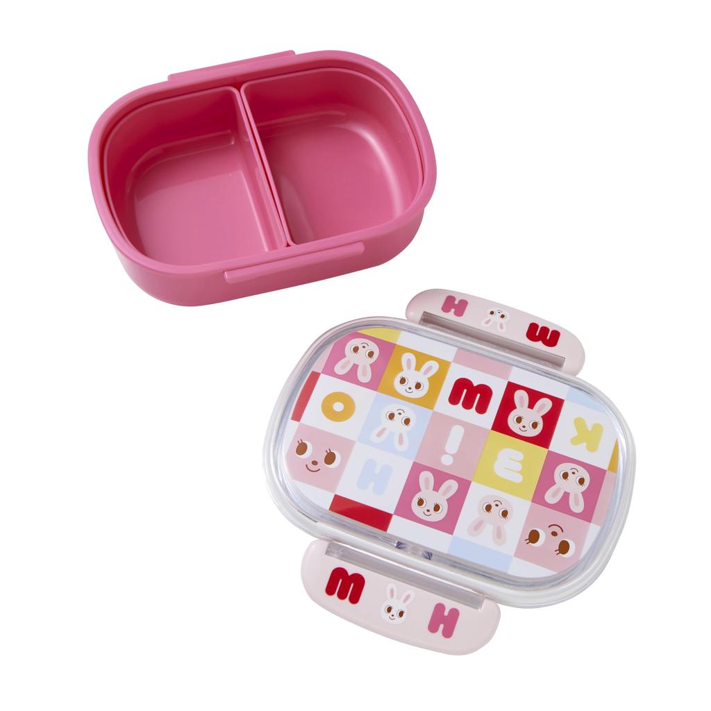 MIKI HOUSE Lunch and Rabbit Made in Microwave and Dishwasher Suitable for Boys and Pink Box, 360ml, Logo, Bear, Design, Japan, Safe, Girls, Baby,