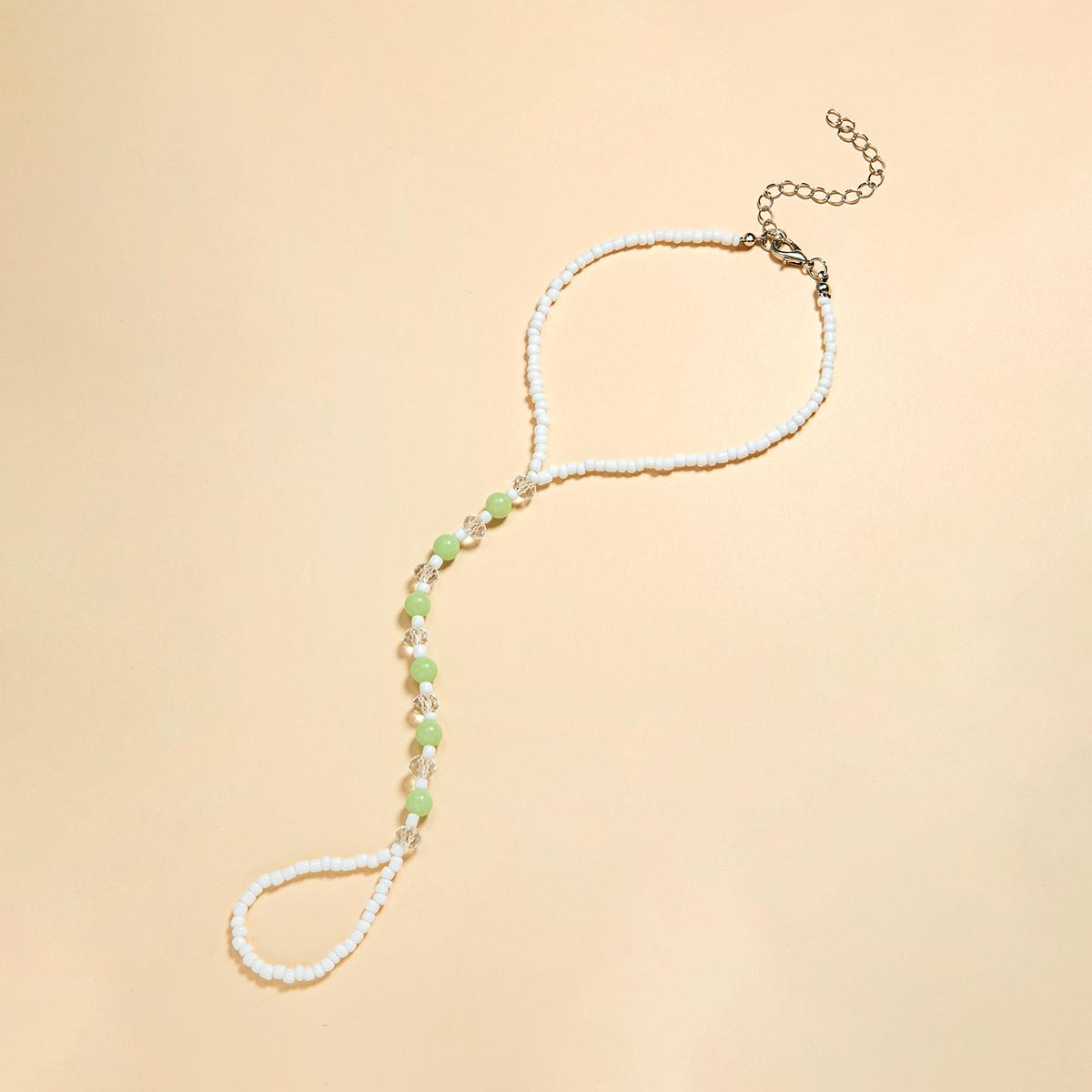 Bohemian style colorful beaded finger style luminous women s anklet
