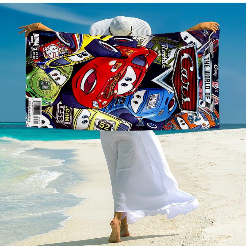 Ultra-Soft Beach Towel with Cars Theme,Ideal for Pool - Camping, Diving - Perfect Travel Essential, Vibrant Beach Towel.