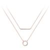 Women Fashion Light Luxury Double Layered Hollow Circle Geometric Pendant Clavicle Necklace