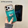 Phone Case: 2D flat lambskin suitable for iPhone 18, 17, 16, 15, 14, 13 Pro film protective case,cyan one-eyed, Christmas and Halloween gift