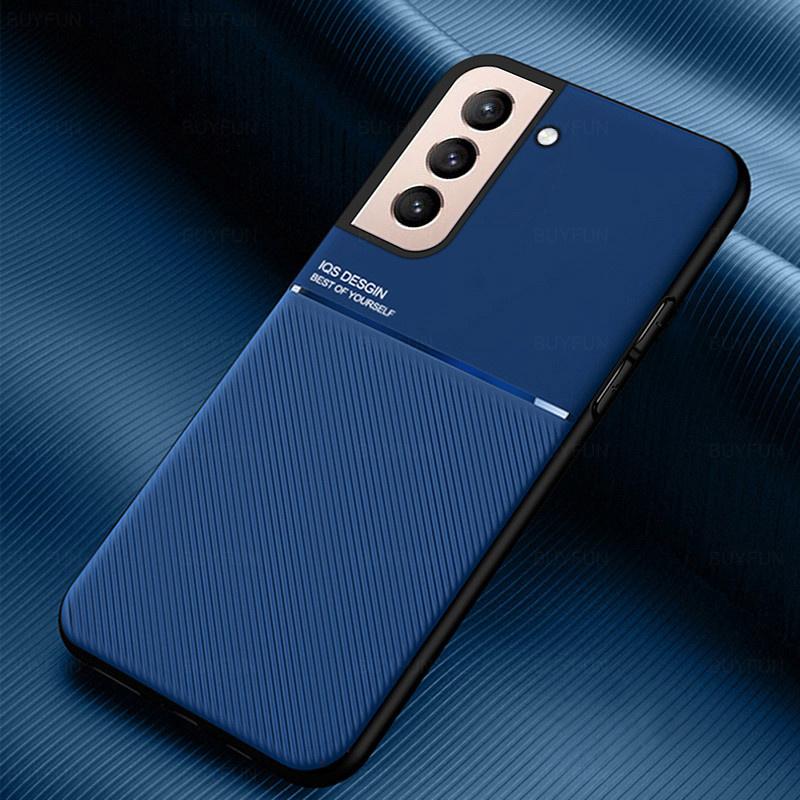 Leather Texture Phone Covers for Samsung Galaxy iPhone Huawei Honor OPPO VIVO Xiaomi Redmi Case Car Magnetic Holder Silicone Shockproof Coque