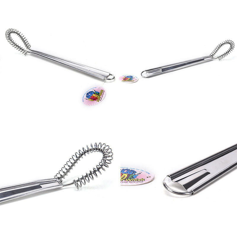 2016  Cooking Tools Steel Egg Beater Mini Whisk Milk Frother Foamer Coffee Mixer Spring Sauce Blender Accessoire De Cuisine
