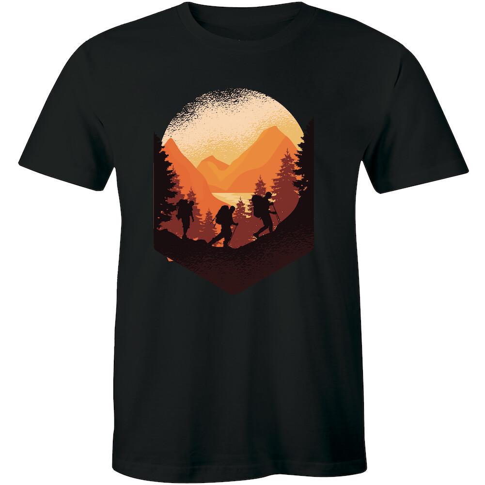Hiking T-Shirt Mountain Climbing Adventure Trekking Men s Tee shirt L