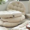 Japanese Style Round Floor Cushion Thick Fabric Solid Color Tatami Seat Pad Meditation Balcony