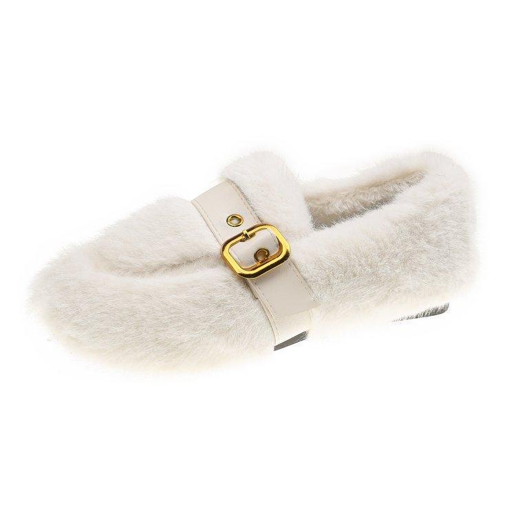 2024 Winter New Casual Plush Plus Size Fashion Fur Women's Shoes Lightweight and Warm Snow Boots One Step Lazy Pea Shoes