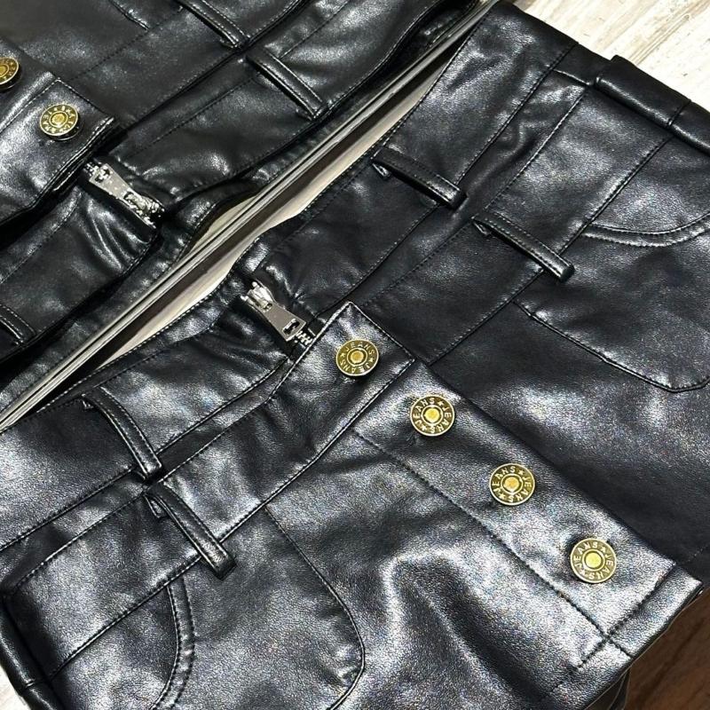 Sexy Black Pu Leather Short Skirt Women's Autumn Winter Tight Gothic Low Waist Skirt Street Fashion Y2K Hot Girl Outfit