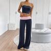 2026 Summer Sweet Cool Two-Piece Set: Color-Block Bandeau Vest and Casual Pants