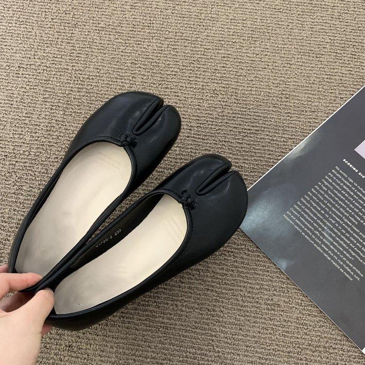 2025 Nouvelles Femmes Confortables Ballerines en Cuir Bout Sabot Fendu Mocassins Femme Mary Jeans Mocassins Chaussure Ballerine pour Dames