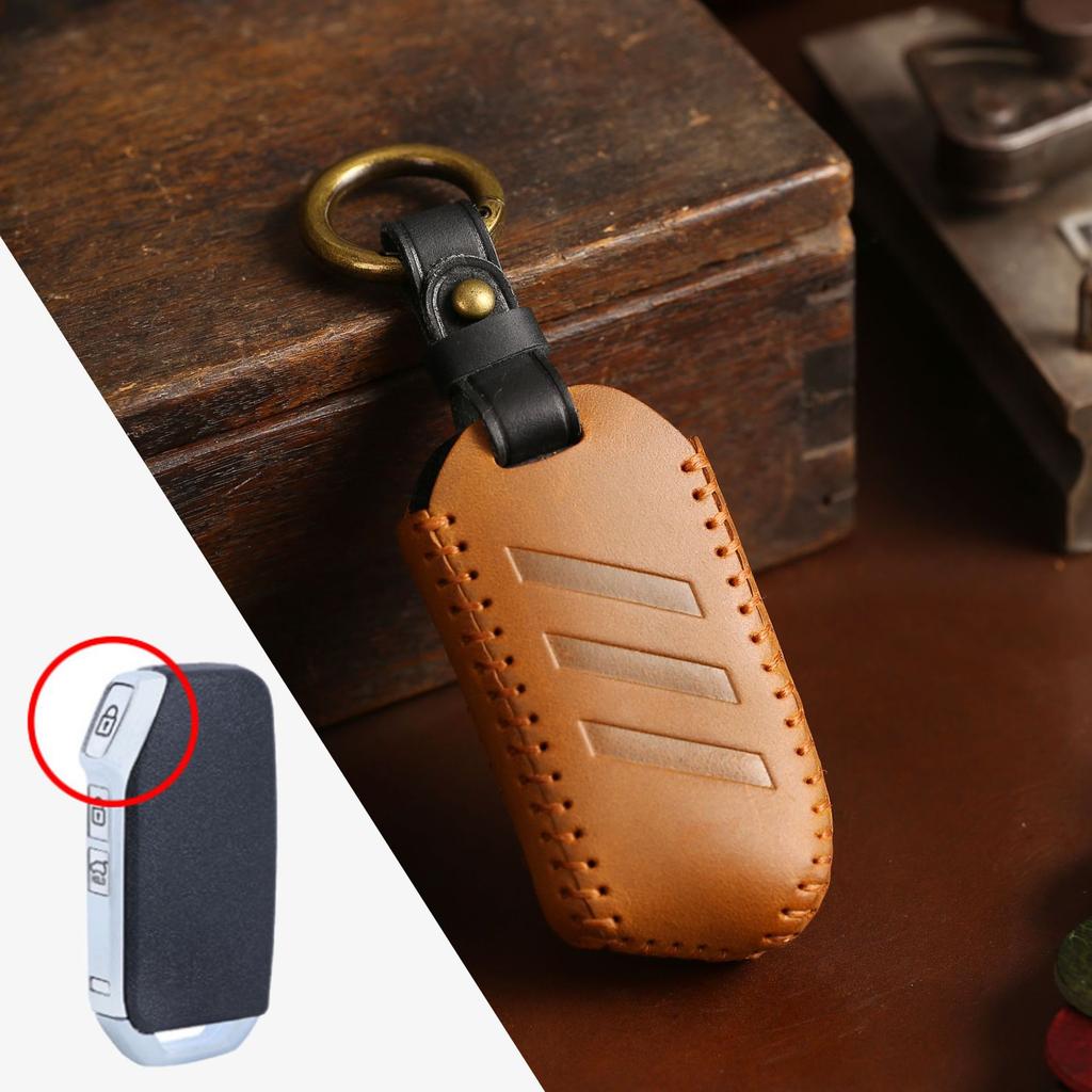 The key bag is suitable for Kia key cover K5 Smart Run 19 K3 personalized leather car key cover purely handmade