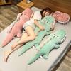 Funny Soft Simulation Crocodile Plush Toy Cartoon Animal Alligator Stuffed Doll Bed Sleeping Pillow Cushion Friend Birthday Gift