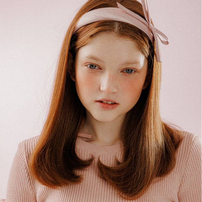Mellotory Wide Ribbon Satin Hairband (light Pink)