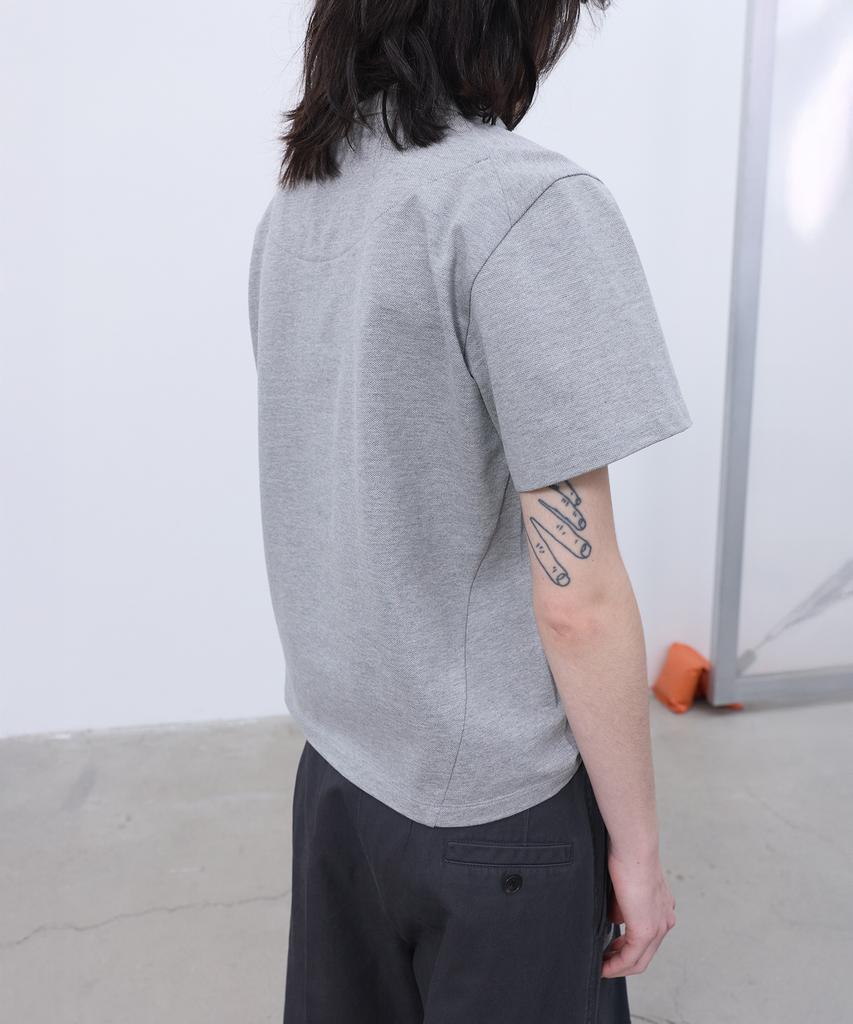 LCDC™ Double-Collar Polo Top (Melange Grey)