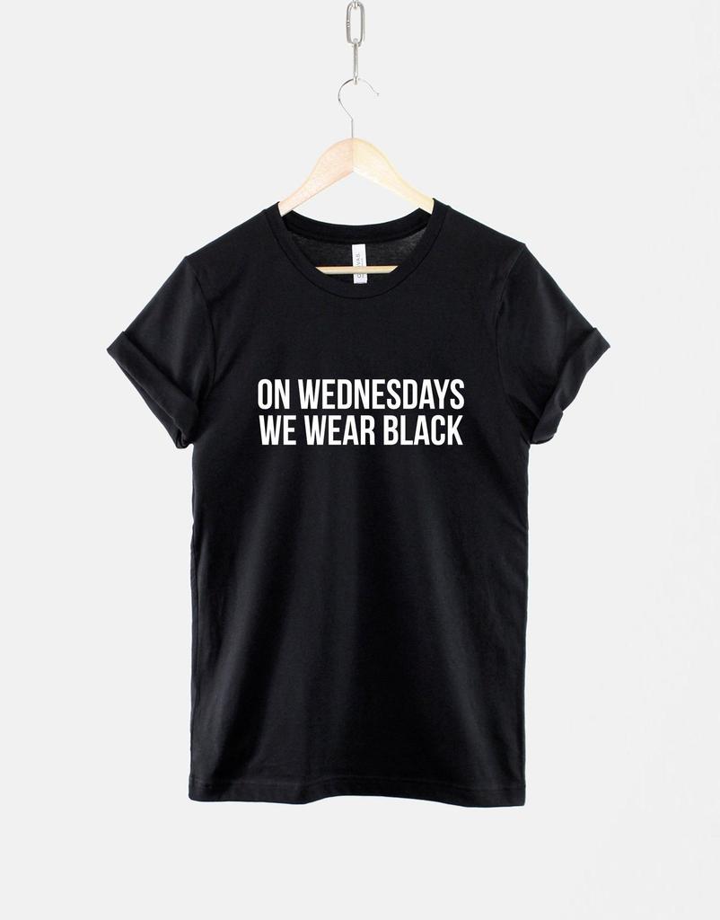 On Wednesdays We Wear Black Shirt: Gothic Emo Grunge Cotton Tee
