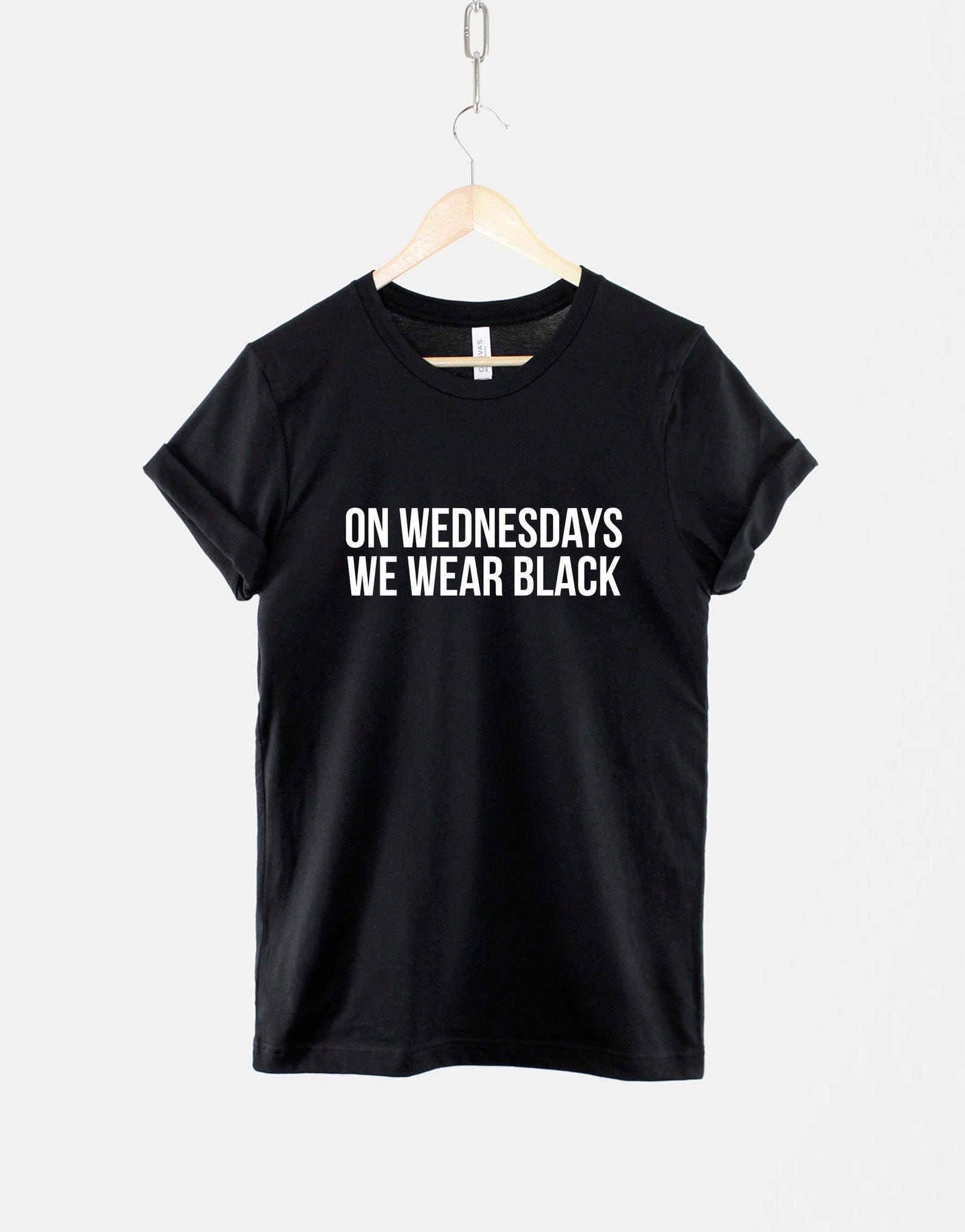 On Wednesdays We Wear Black Shirt: Gothic Emo Grunge Cotton Tee 4XL