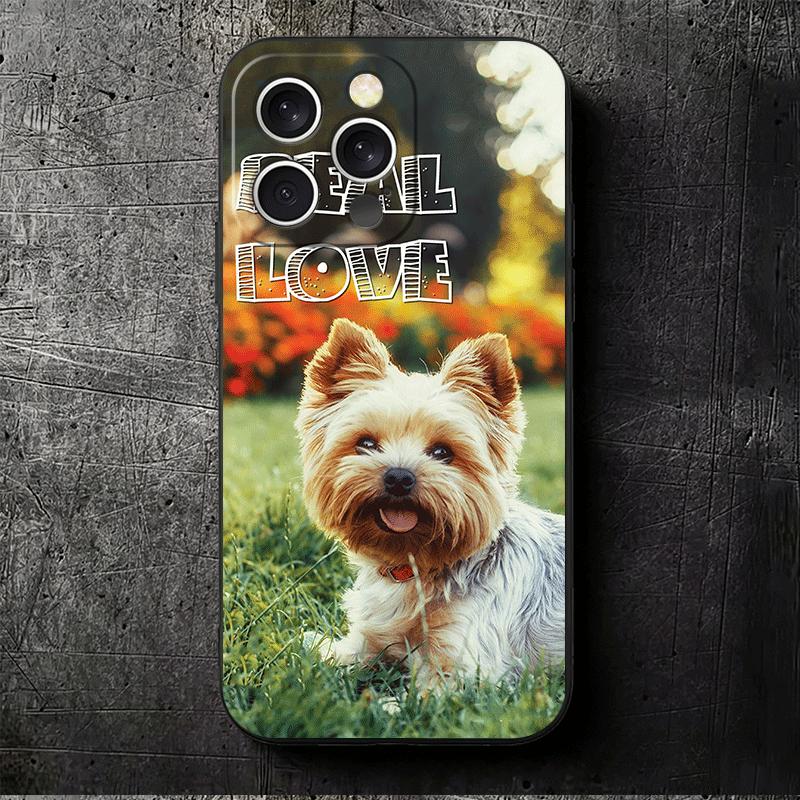 Yorkshire Terrier Dog Soft Phone Case for iPhone 16 16E 17 Air 15 Pro Max 14 Plus 13 Mini 11 12 7 Black Cover Back Shell