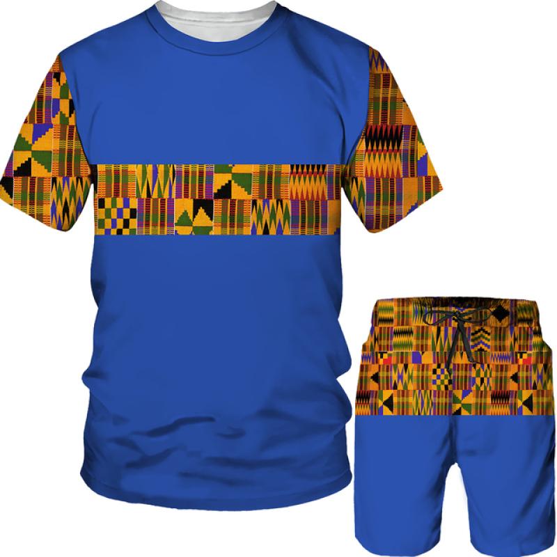 Legrační 3D tisk African Dashiki Pánské tričko Šortky Pánské tepláky Oblečení na lidové zakázky Unisex Trička/Šortky/Suit Žena Pánské oblečení