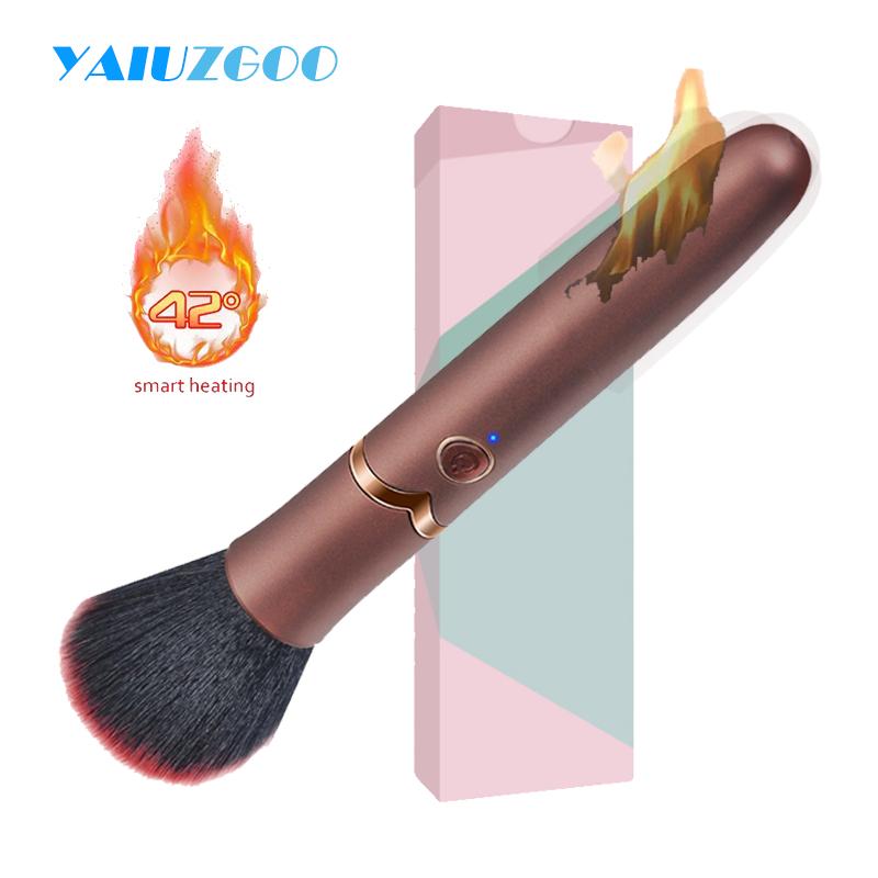 Heating Makeup Brush Vibrator for Women 10 Speeds G-Spot Nipple Clitoral Vaginal Massage Magic Wand Vibrating Sex Toys Stick