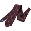 Michiko London Brand Made In Silk Jacquard Windowpane Check Pattern Necktie, Japan, 100% Weave, (Pattern A Wine)