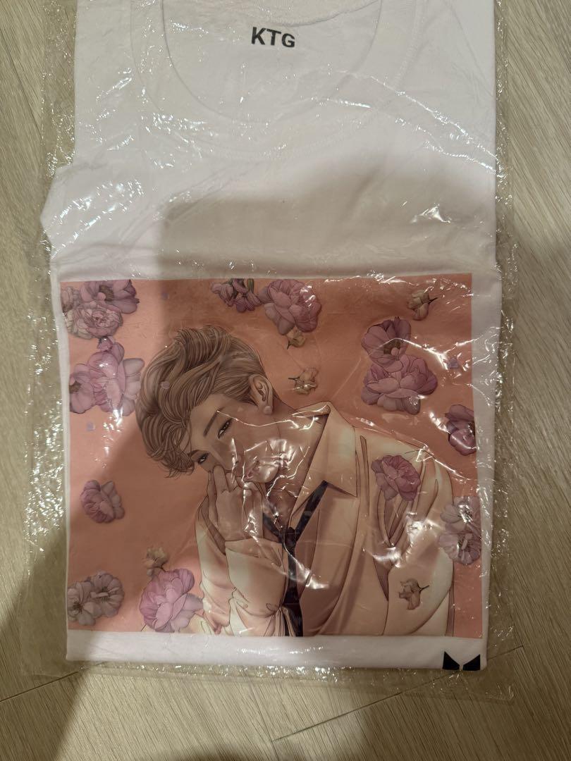 

[USED] BTS Kim Namjoon floral illustration white T-shirt