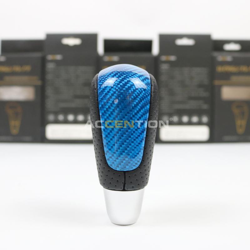 

Blue Carbon Fiber Black Leather Gear Shift Knob For Subaru Outback Legacy 2006-2009 Forester 2007-2012 Impreza 2007- 2010