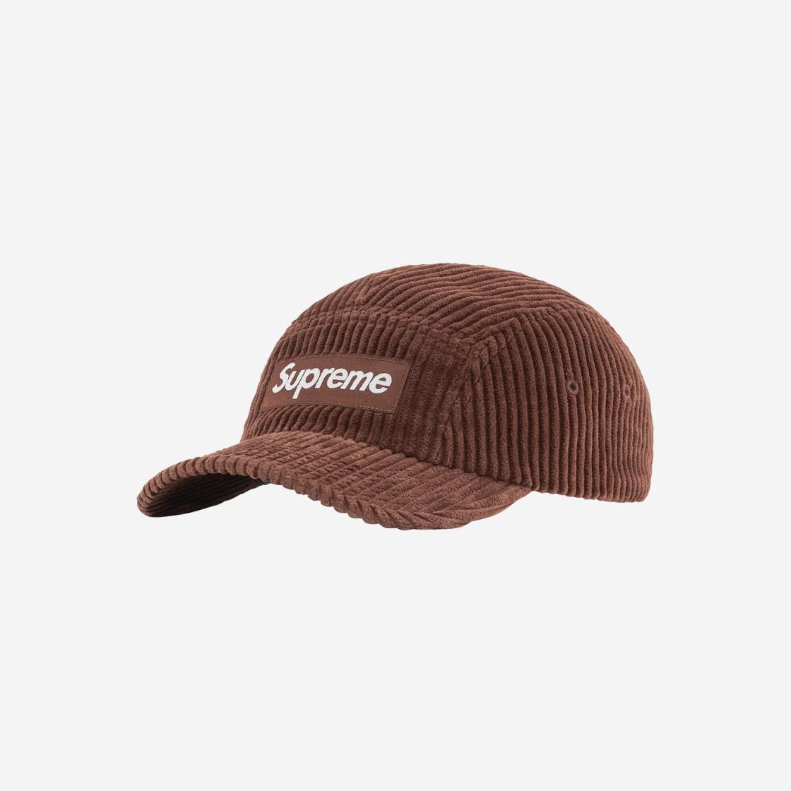 

Вельветовая кепка Supreme Camp Коричневая 22SS -