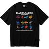 Seupeullaesikodeu Short Sleeve T-Shirt Black - Blue Paradise