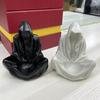 Grim Reaper Statue Gothic Crystal Ball Stand Bookshelf Decor Mysterious Creepy Wizard Robe Sculpture for Halloween Home Decor