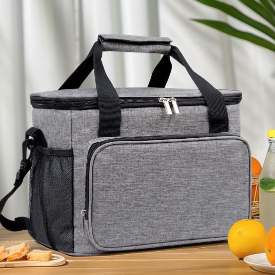 Insulated Lunch Bag with Adjustable Strap Large Capacity Cooler Tote Water-Resistant Bento Lunch Bag for Outdoor Camping Picnic Travel