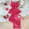 Spring and Summer Strappy Long Pants Two-piece Set, Fashionable, Thin and Comfortable Home Wear, Ice Silk Pajama Set