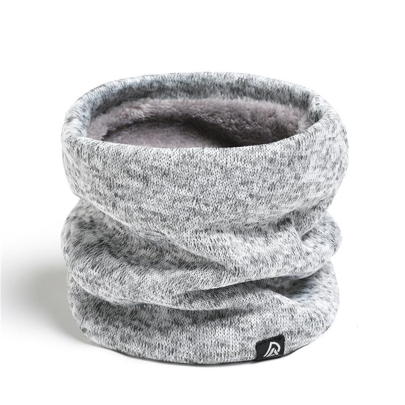 Unisex Fleece-Lined Knitted Snood: Warm Winter Neck Scarf With High-Neck Woolen Design In Versatile Korean Style