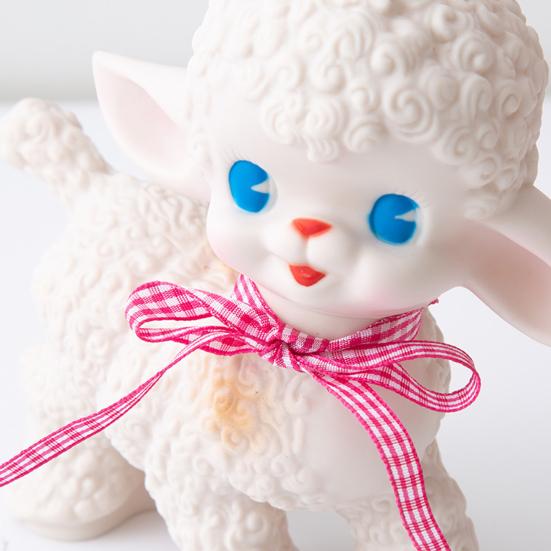 Sheep Toy Adorable Well Crafted Vivid Appearance Pink Ribbon Bow Lamb Decor for Bedroom