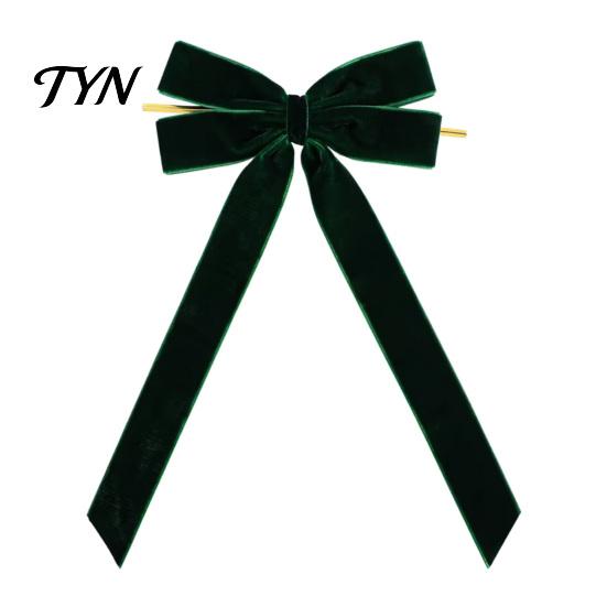 Hanging Bows for Curtains Velvet Ribbon Bow Xmas Pendant, Christmas Tree Flannel Ornament, Durable Decorative Retro Style Pendant Holiday Wedding