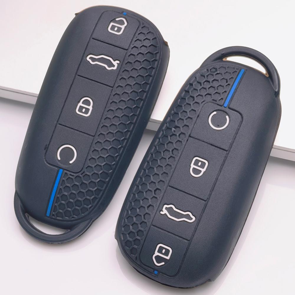 Silicone Smart Key Fob Cover for Chery Tiggo 7 Pro Arrizo 8 OMODA 5 Omoda C7 7 SHS Phev Honeycomb Texture Racing Stripe Smart Remote Key Protector