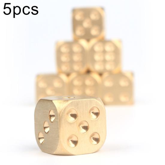 5 Stück 15x15mm Polyedrische Würfel aus massivem Messing Club Bar Spiel Brettspiel Partyzubehör Verkaufsartikel