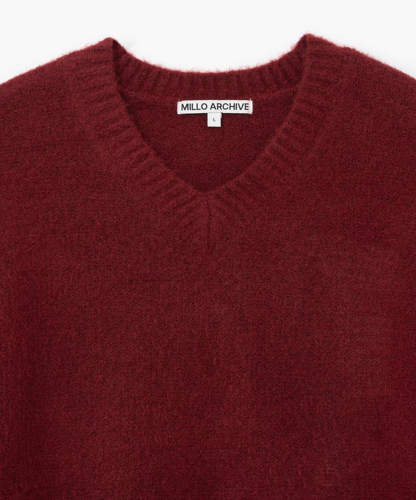 MILLO ARCHIVE Crop Silhouette V-Neck Knit [Red]