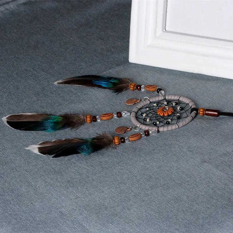 Car Pendant Handmade Dream Catcher Feather Hanging Car Rearview Mirror Ornament Auto Bedroom Decor Room Decor Accessories