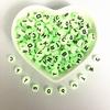 100pcs 7x4mm Luminous Letter Beads DIY Beaded Material Early Education Acrylic Stars Peach Heart for Jewelry Making
